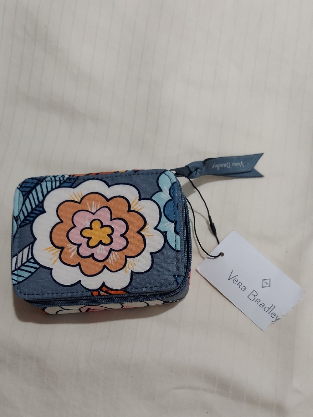 Vera Bradley Blue Floral Travel Pill  Case